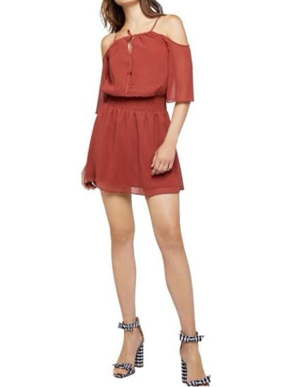 BCBGeneration Auburn Cold-Shoulder Mini Dress